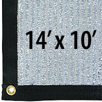 Cool Puppy 70% Aluminet UV-Coated Shade Cloth Panels - 14' x 10'